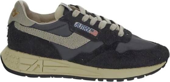 Autry Lage Wind Sneakers in Leer Black Dames