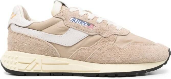 Autry Lage Witte Sneakers Beige Dames