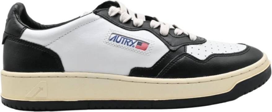 Autry Lage Zwarte Leren Sneakers White Heren