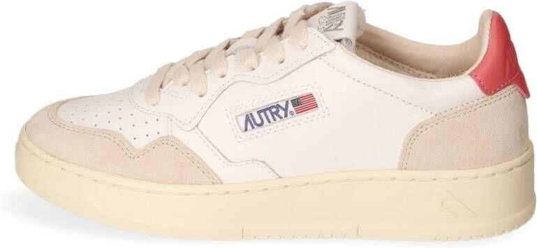 Autry Leren lage sneaker met iconische hiel White Dames