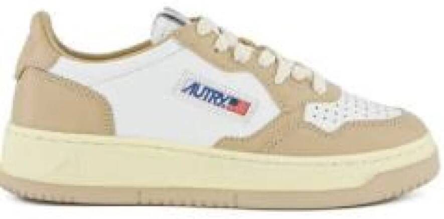 Autry Leren Lage Sneakers Beige Dames