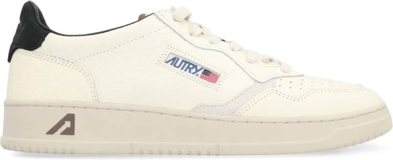 Autry Leren lage sneakers met contrasterende hiel White Heren