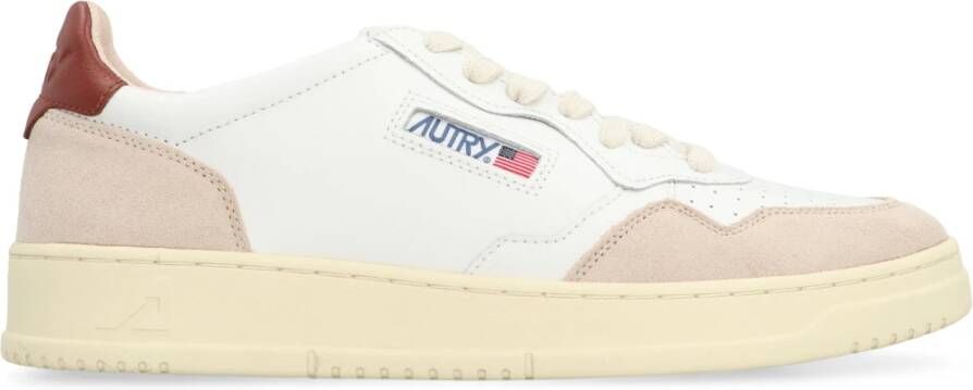 Autry Leren lage sneakers met contrasterende inzetstukken White Heren