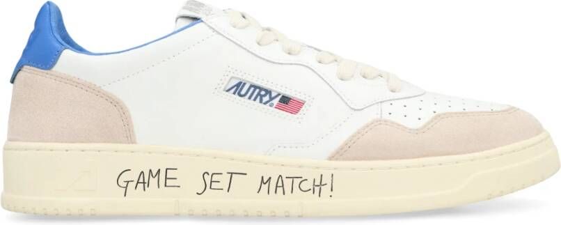 Autry Leren lage sneakers met contrasterende inzetstukken White Heren