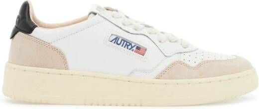 Autry Leren Medalist Lage Sneakers Beige Dames