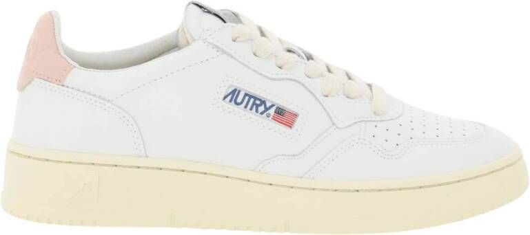 Autry Wit Roze Medalist Lage Top Sneakers White Dames