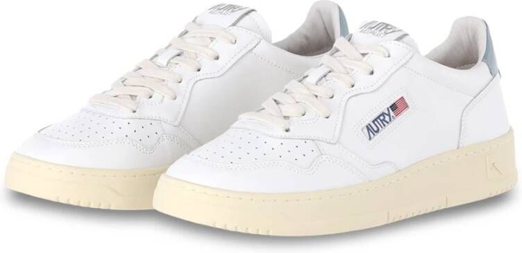 Autry Witte leren sneakers met blauwe hiel White Heren