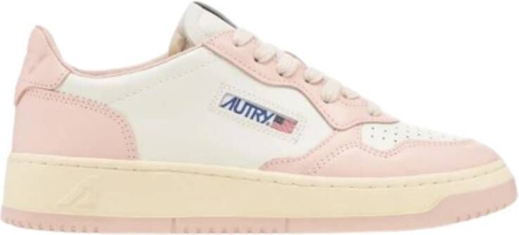 Autry Leren Medalist Sneakers met Logo Patch Pink Dames