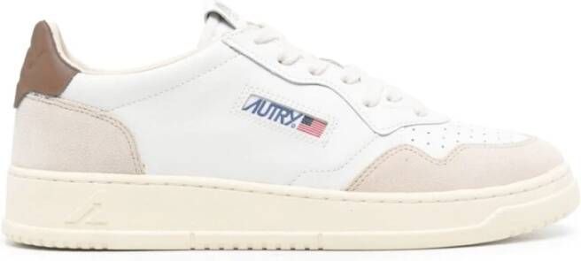 Autry Leren Medalist Sneakers met Suède Inzetstukken Brown Heren