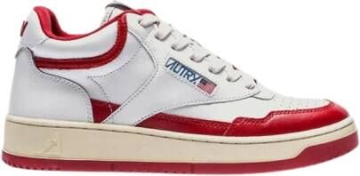 Autry Leren Mid Sneakers met Iconische Hak Red Heren