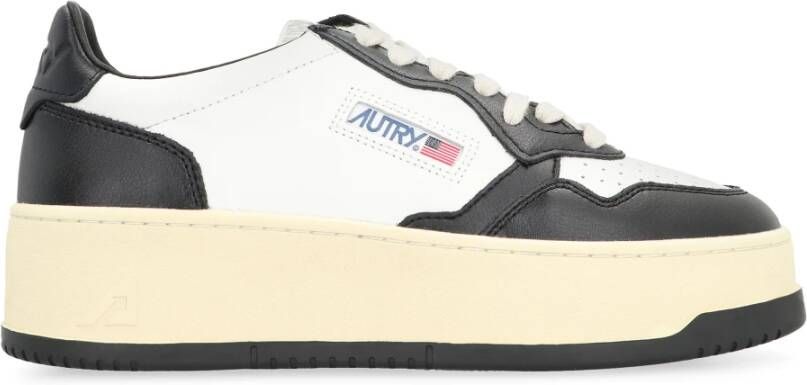 Autry Twee-Tone Leren Platform Sneakers Multicolor Dames