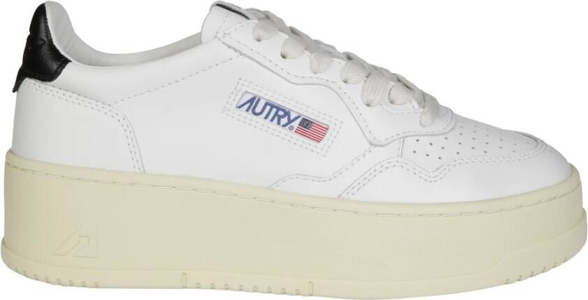 Autry Leren Platform Sneakers White Dames