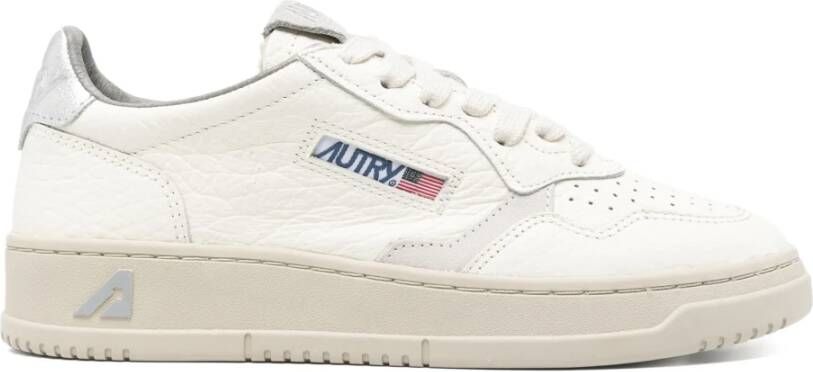 Autry Leren sneaker met suède details White Dames