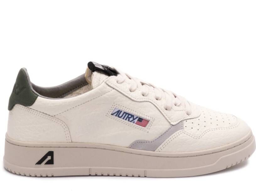 Autry Leren sneaker met suède details White Heren