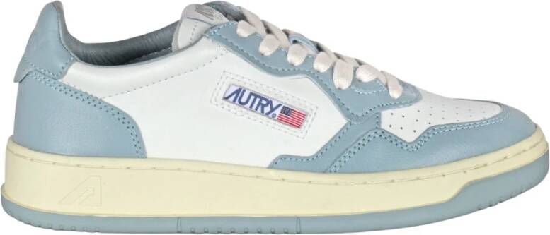 Autry Leren Sneakers met Geborduurd Logo Blue Dames