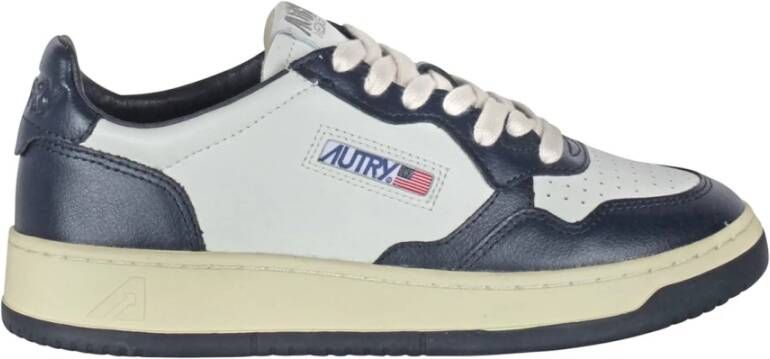 Autry Leren Sneakers met Geborduurd Logo Blue Dames