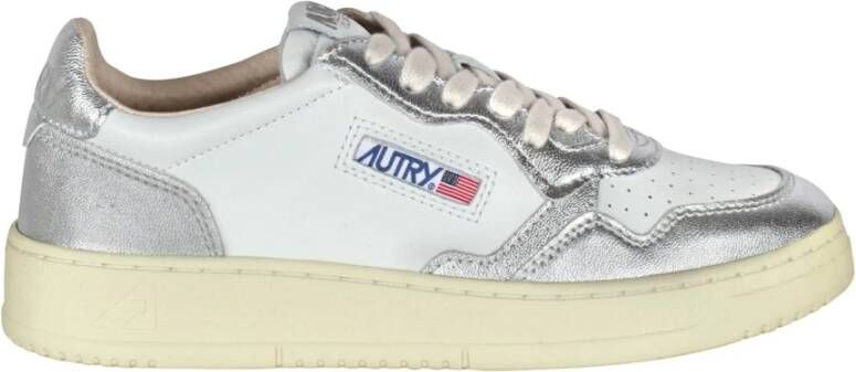 Autry Leren Sneakers met Geborduurd Logo Gray Dames