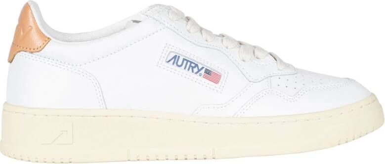 Autry Leren sneakers met geborduurd logo White Dames