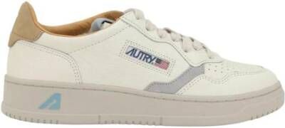 Autry Leren Sneakers met Logodetails Beige Dames