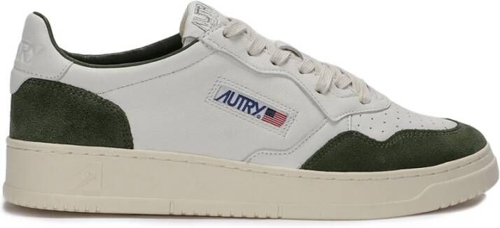 Autry Vintage Medalist Leren Sneakers Groen Wit White Dames