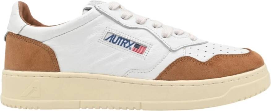 Autry Leren Sneakers voor Heren met Witte en Karamel Details White Heren