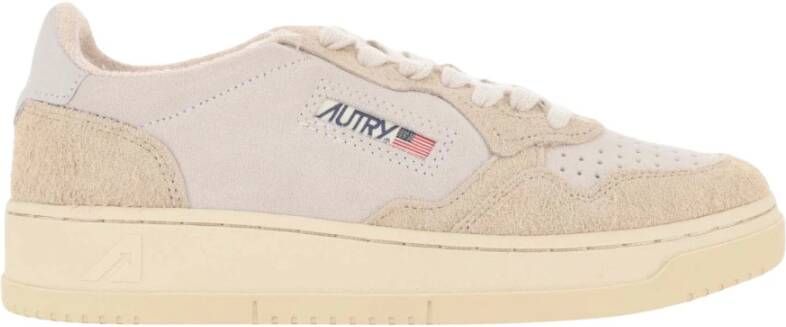 Autry Leren Veterschoenen voor Dames Beige Dames