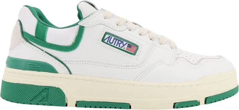 Autry Leren Vetersneakers met Logo White Heren