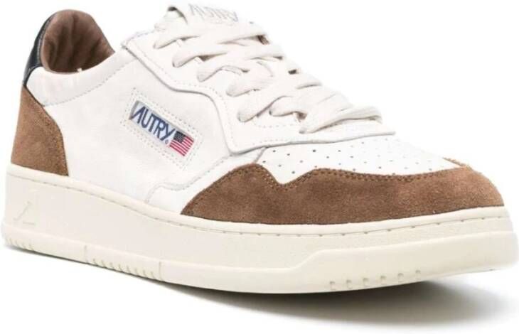 Autry Vintage geïnspireerde Medalist Low Sneaker voor vrouwen White Heren