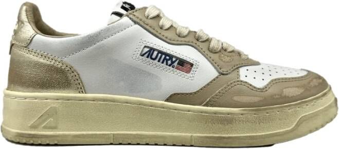 Autry Vintage Witte Sneakers met Zijlogo Multicolor Dames