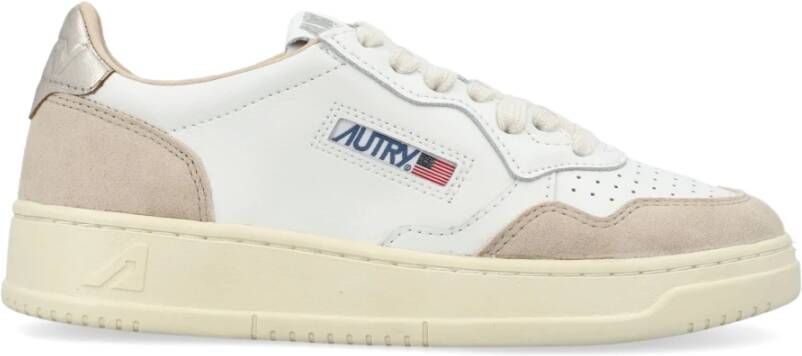 Autry Witte Leren Sneakers met Blauwe Achterkant Multicolor Dames