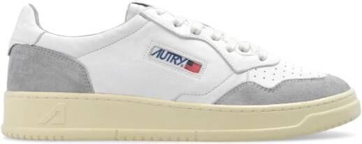 Autry Vintage-geïnspireerde lage sneakers van wit grijs leer White Heren