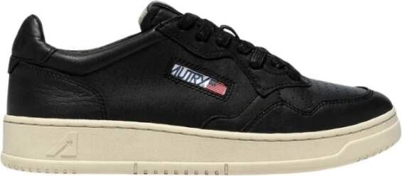 Autry Medalist Lage Zwarte Leren Sneakers Black Heren