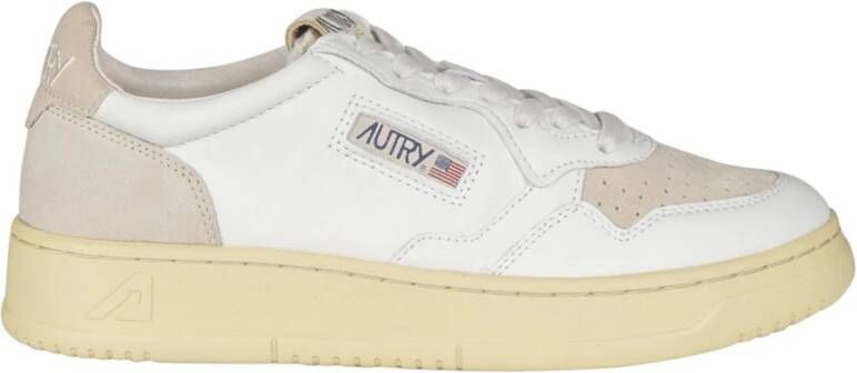 Autry Lage Leren en Suède Sneakers White Dames