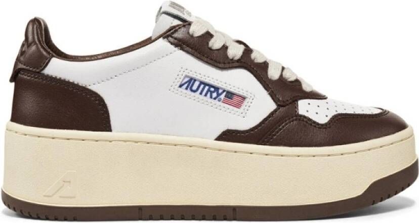 Autry Medalist Low Leren Sneakers Brown Dames