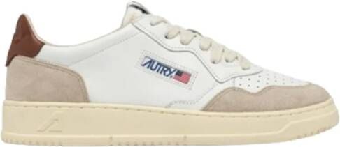 Autry Medalist Low Leren Sneakers Wit Bruin White Heren