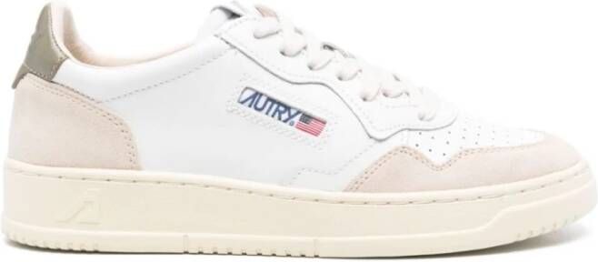 Autry Witte Leren Sneakers met Groene Details White Heren