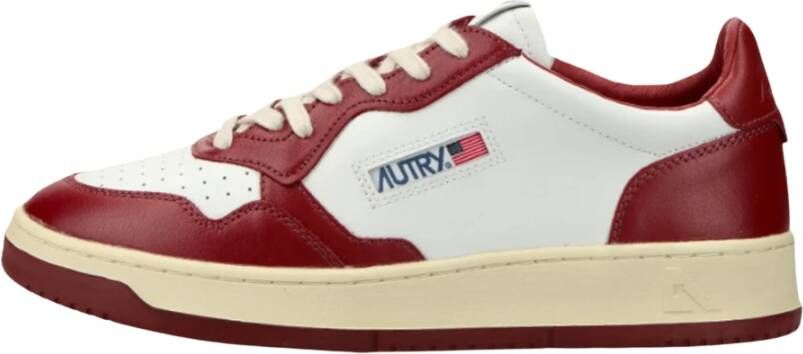 Autry Medalist Basket Bordeaux Leren Sneakers White Heren