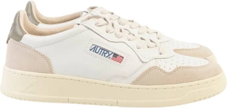 Autry Witte Leren Sneakers met Groene Details White Heren