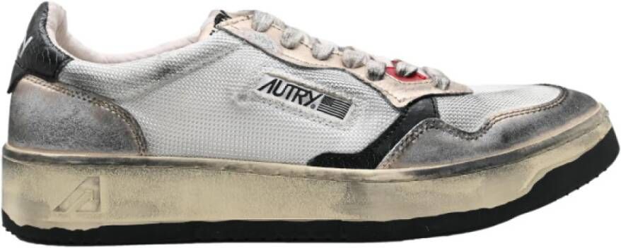 Autry Mesh Suede Lage Top Sneakers Wit Multicolor Dames