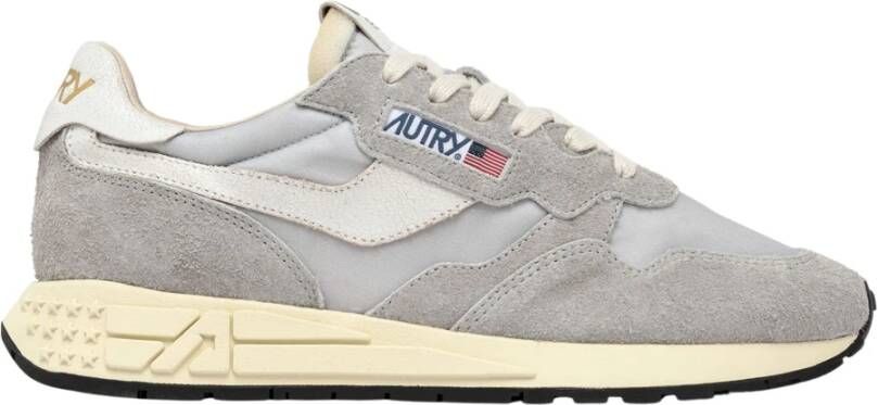 Autry Lage Reelwind Sneakers in Wit Blauw Gray Heren