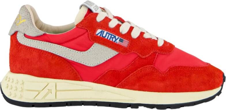 Autry Nylon Sneakers met verhoogde zool Red Dames