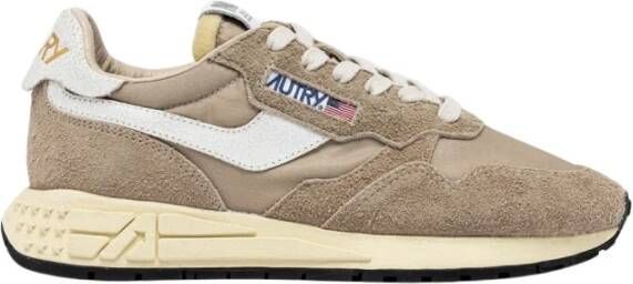 Autry Reelwind Low Wom Wit Leren Sneakers Beige Dames