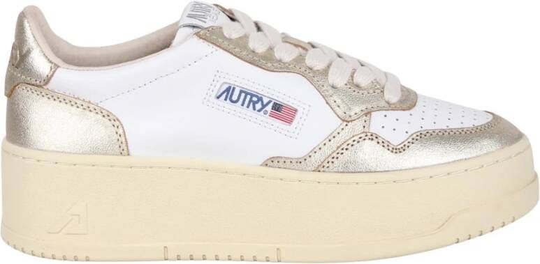 Autry Platform Leren Sneakers Paneel Ontwerp Multicolor Dames