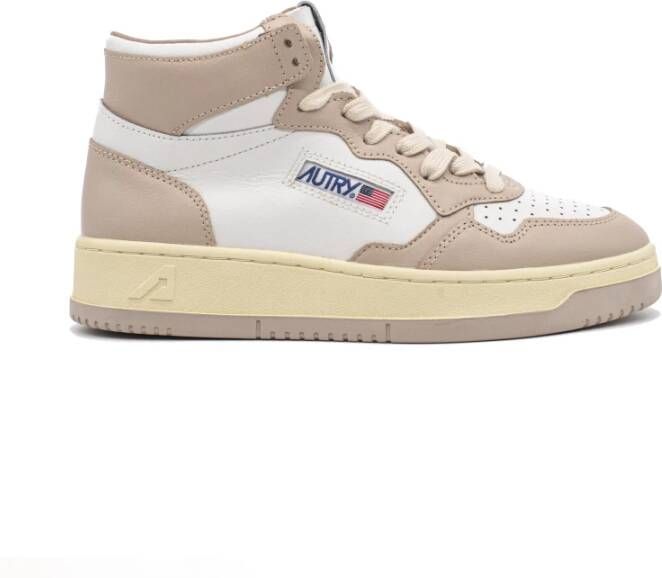 Autry Retro Bicolour High Top Sneaker Beige Dames