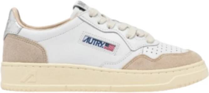 Autry Witte tennissneakers met suède inzetstukken White Dames