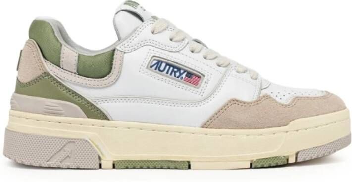 Autry Retro witte sneakers met beige en groen White Dames