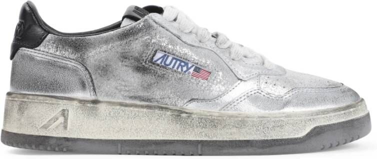 Autry Retro Zilver Zwart Sneakers Gray Dames