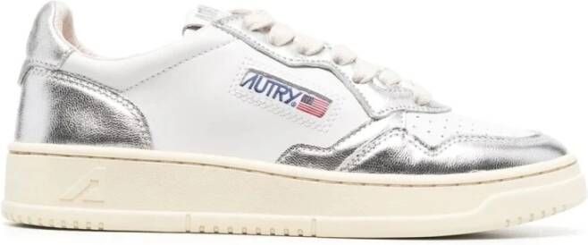 Autry Retro Zilveren Lage Sneakers Grijs Dames