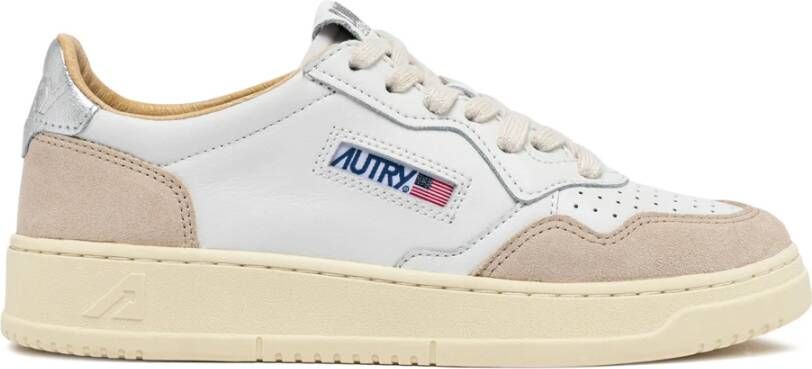 Autry Retrostijl Zilver Witte Sneakers White Dames