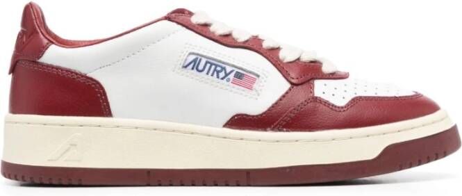 Autry Rode Leren Panel Sneakers Red Dames